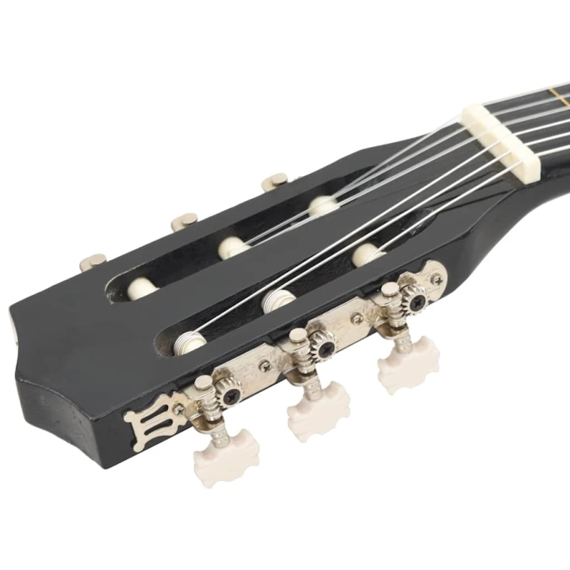 vidaXL klasiskā ģitāra iesācējiem un bērniem, melna, 3-4, 36"