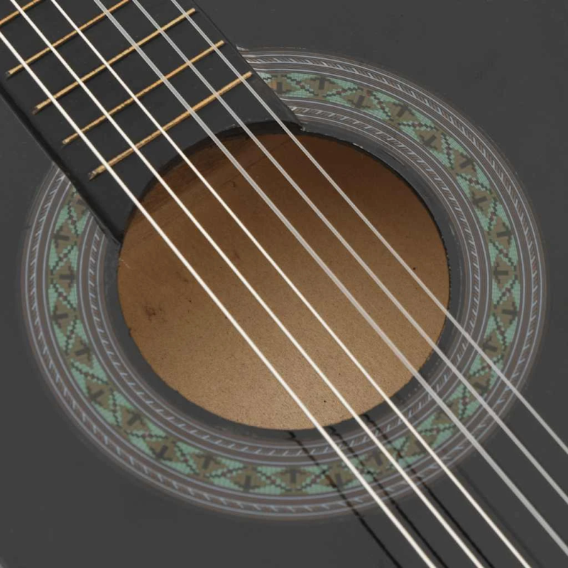 vidaXL klasiskā ģitāra iesācējiem un bērniem, melna, 1-2, 34"