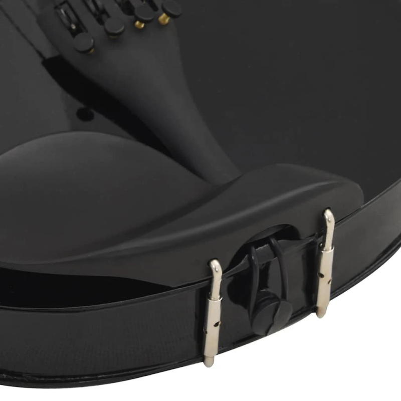 vidaXL vijoles komplekts ar lociņu un zoda balstu, melns, 4-4