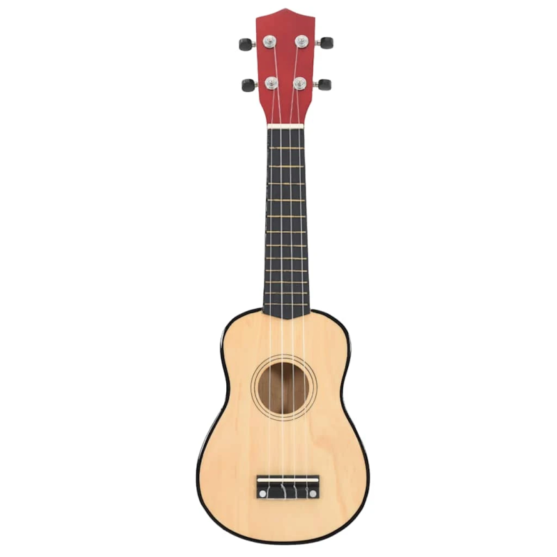 vidaXL soprāna bērnu ukulele ar somu, dabīga krāsa, 21"
