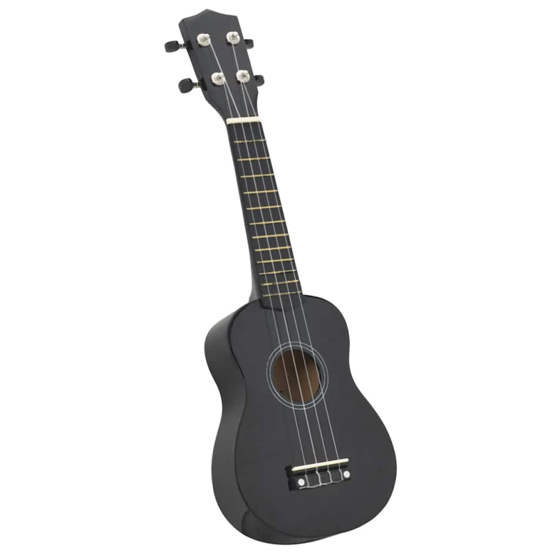 vidaXL soprāna bērnu ukulele ar somu, melna, 21"