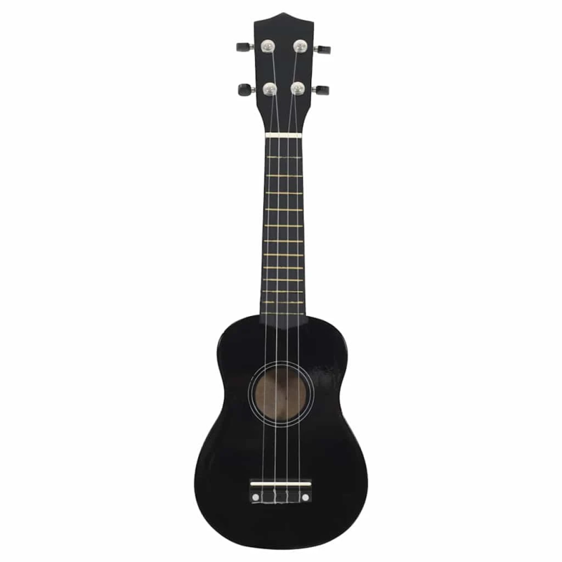 vidaXL soprāna bērnu ukulele ar somu, melna, 21"