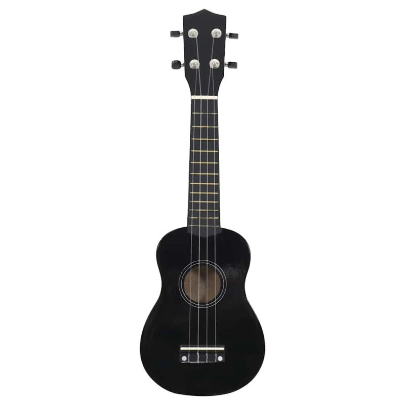 vidaXL soprāna bērnu ukulele ar somu, melna, 23"