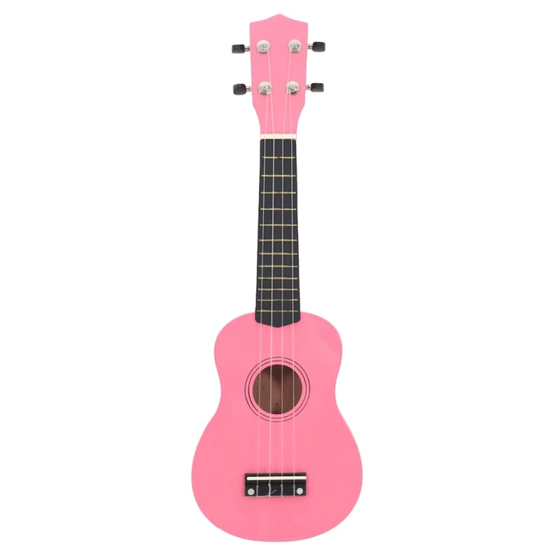 vidaXL soprāna bērnu ukulele ar somu, rozā, 23"