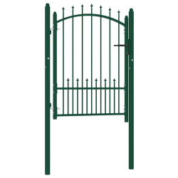 vidaXL žoga vārti ar pīķiem augšpusē, 100x125 cm, zaļš tērauds