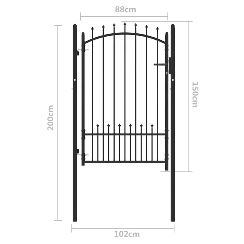 vidaXL Žoga vārti ar naglām Melna 100 x 150 cm Pulverkrāsots tērauds
