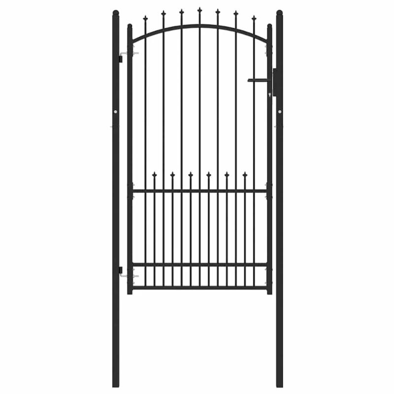 vidaXL Žoga vārti ar naglām Melna 100 x 175 cm Pulverkrāsots tērauds