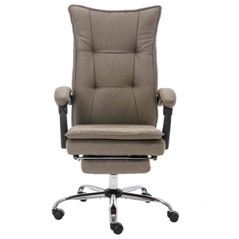 vidaXL biroja masāžas krēsls, pelēkbrūns audums