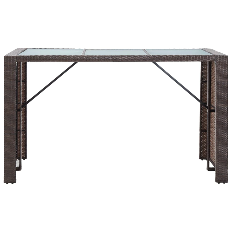 vidaXL 7-daļīgs dārza bāra mēbeļu komplekts, matrači, PE rotangpalma