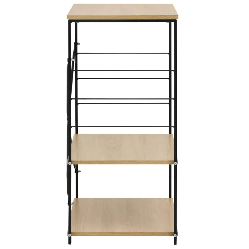 vidaXL virtuves plaukts, melns un ozolkoka krāsā, 60x39,6x79,5 cm