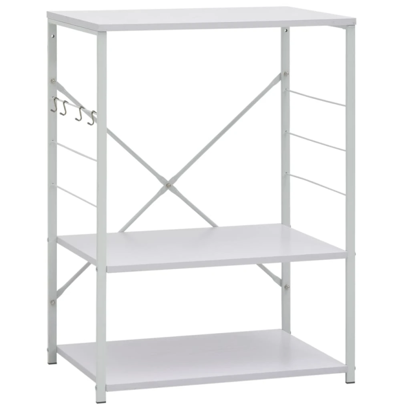 vidaXL virtuves plaukts, balts, 60x39,6x79,5 cm, inženierijas koks