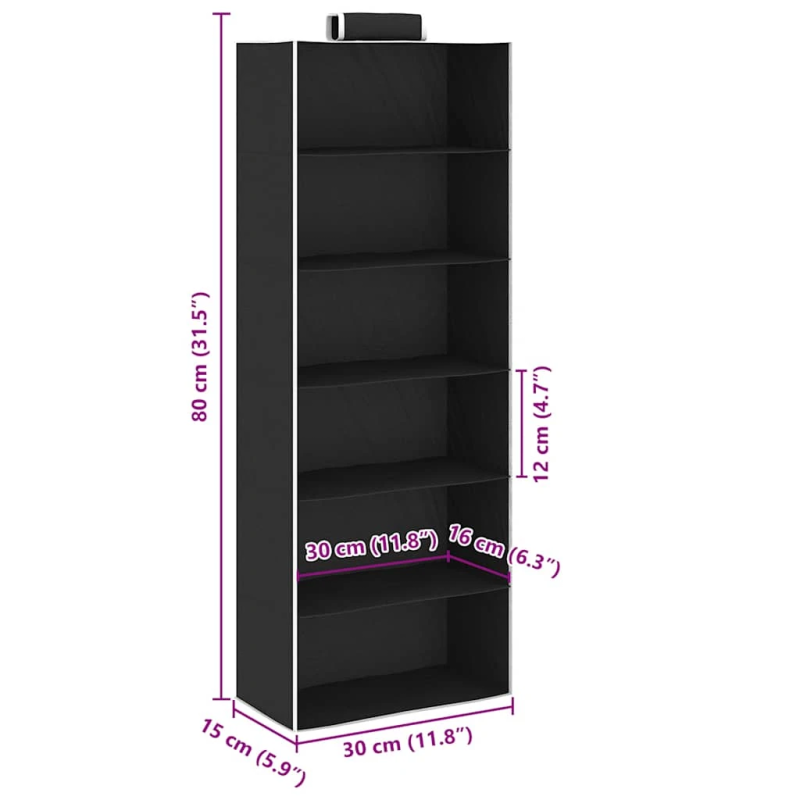 vidaXL pakarami skapji, 2 gab., 6 nodalījumi, audums