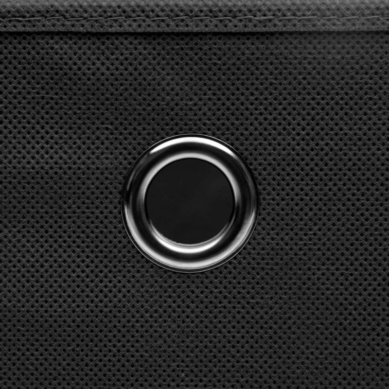 vidaXL uzglabāšanas kastes ar vāku, 10 gab., melnas, 32x32x32 cm