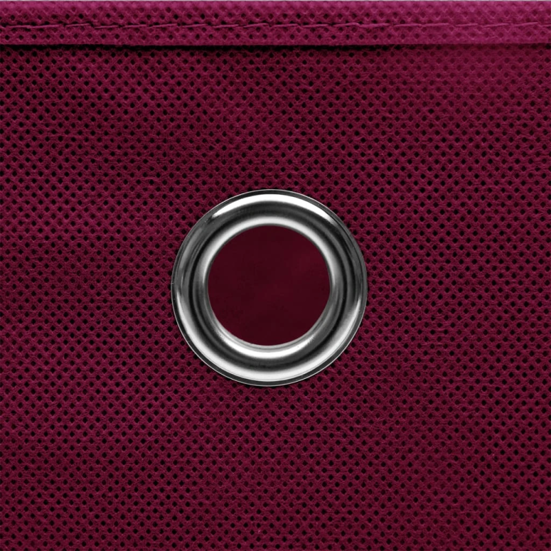 vidaXL uzglabāšanas kastes, 4 gab., 32x32x32 cm, tumši sarkans audums