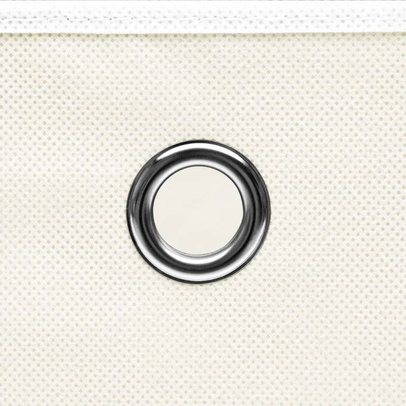 vidaXL uzglabāšanas kastes ar vāku, 4 gab., 32x32x32 cm, balts audums