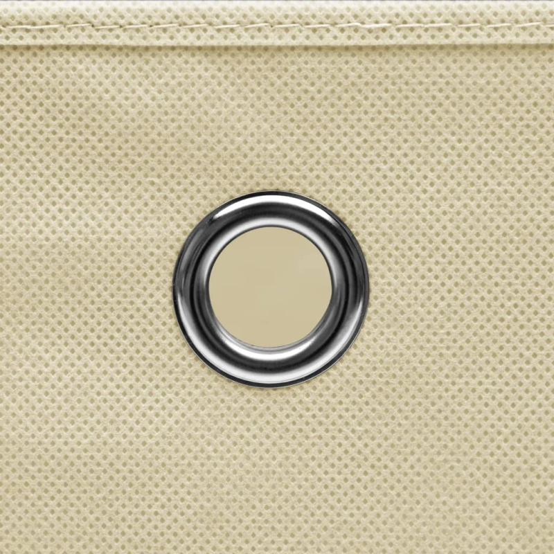 vidaXL uzglabāšanas kastes ar vāku, 10 gab., krēmkrāsas, 32x32x32 cm