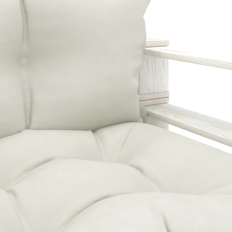 vidaXL dārza palešu dīvāns ar bēšiem matračiem, koks