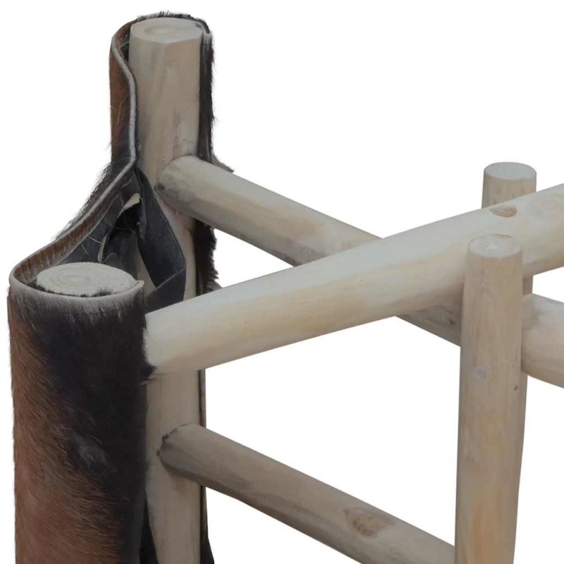 vidaXL saliekams krēsliņš, kazāda un masīvs tīkkoks