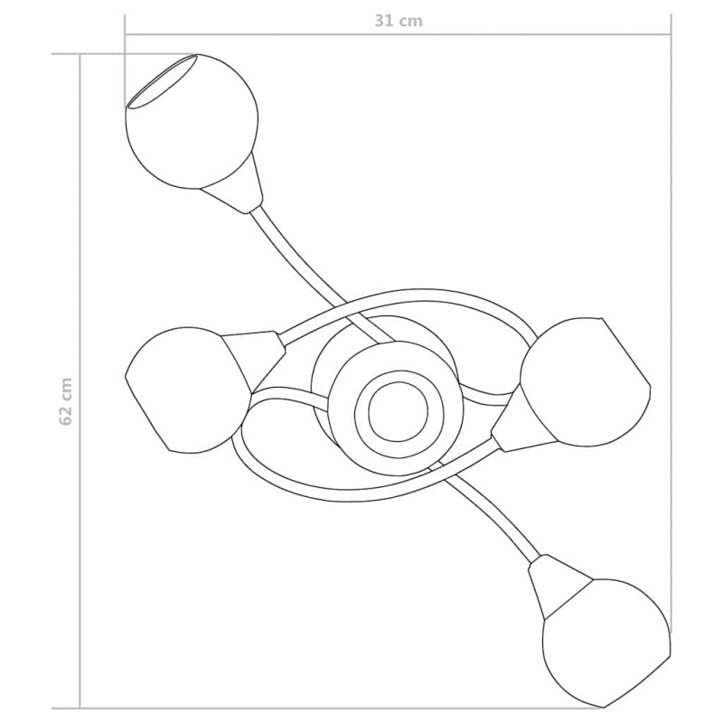 vidaXL griestu lampa ar keramikas abažūriem, 5 E14 spuldzes, balta
