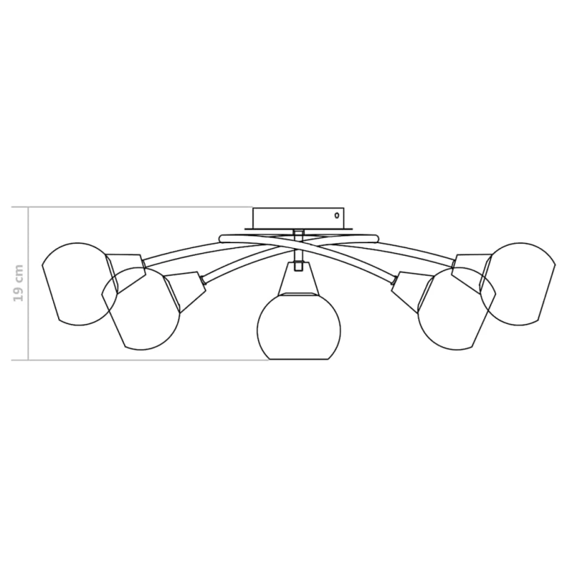 vidaXL griestu lampa ar keramikas abažūriem, 5 E14 spuldzes, balta