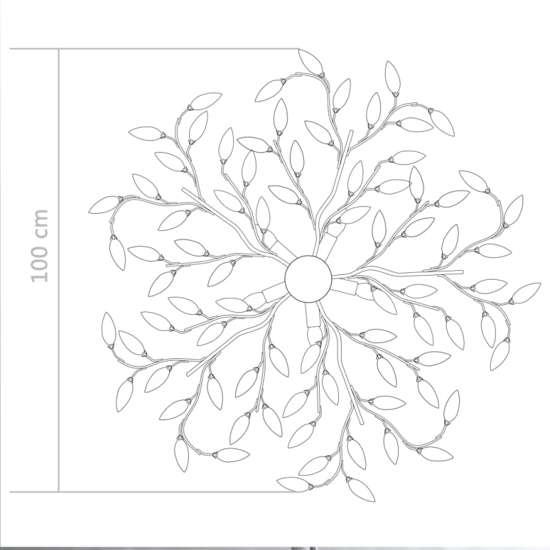 vidaXL griestu lampa, akrila lapiņas, 5 E14 spuldzes, balta