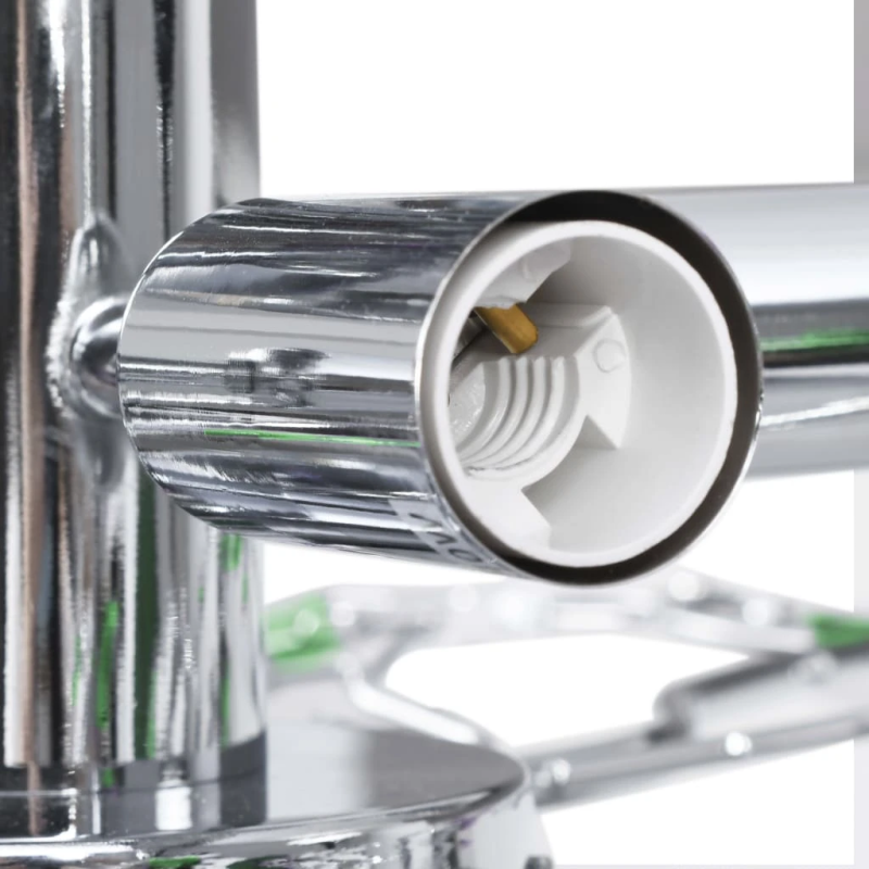 vidaXL griestu lampa, akrila lapiņas, 5 E14 spuldzes, zaļa