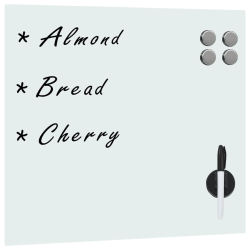 vidaXL magnētiskā tāfele, stiprināma pie sienas, stikls, 50x50 cm