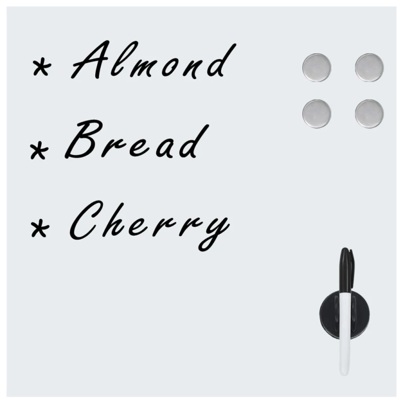 vidaXL magnētiskā tāfele, stiprināma pie sienas, stikls, 50x50 cm