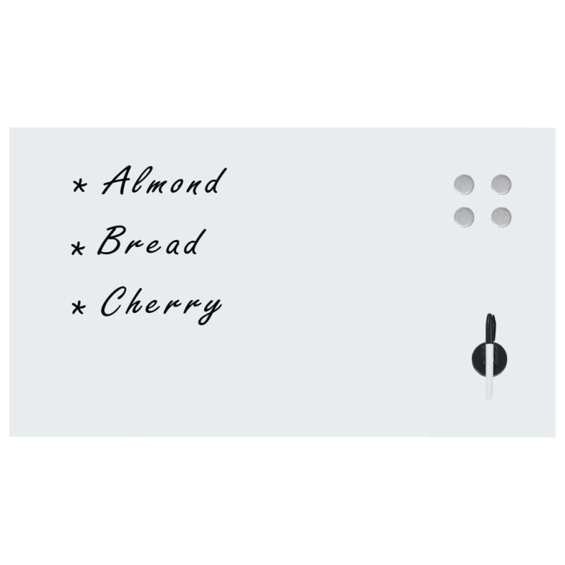 vidaXL magnētiskā tāfele, stiprināma pie sienas, stikls, 120x60 cm