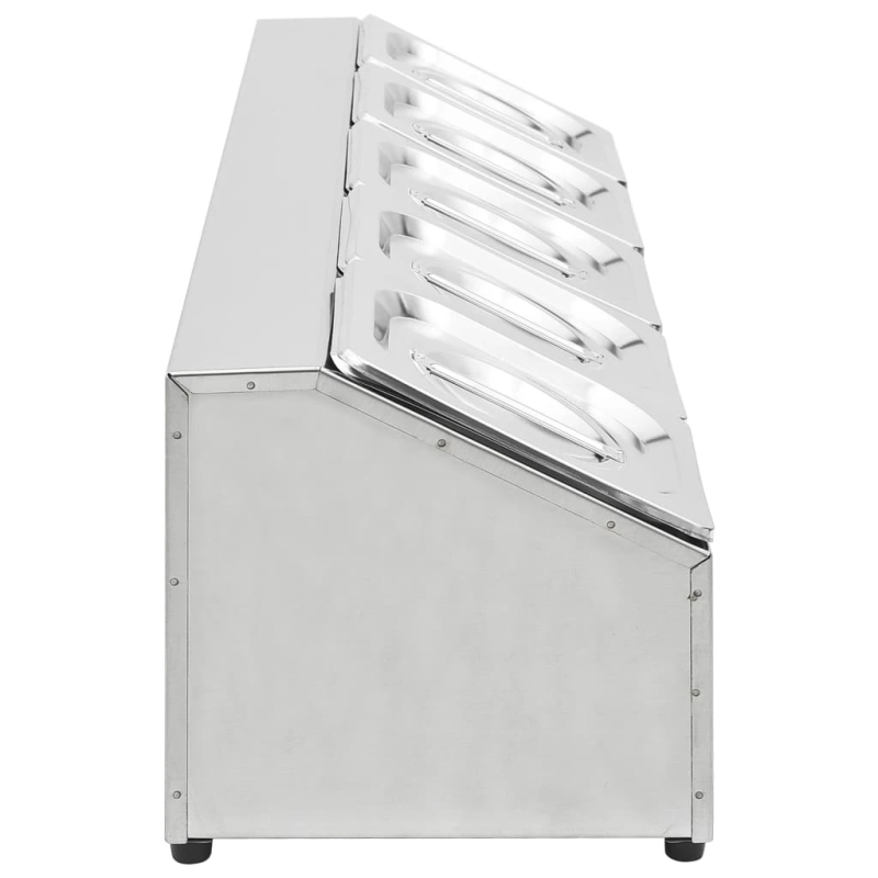 vidaXL Gastronorm trauki ar turētāju, 5 gab., GN 1-6, tērauds