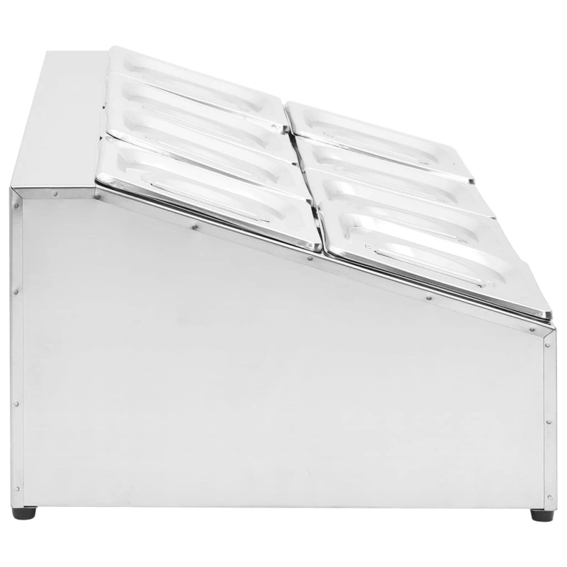 vidaXL Gastronorm trauki ar turēju, 8 gab., GN 1-6, nerūsējošs tērauds