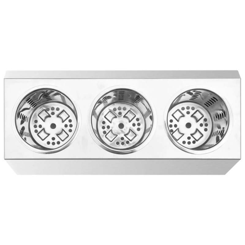 vidaXL galda piederumu turētājs, 3 nodalījumi, taisnstūrveida, tērauds