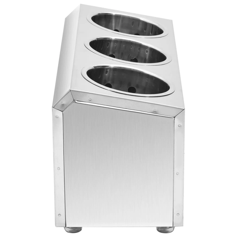 vidaXL galda piederumu turētājs, 3 nodalījumi, taisnstūrveida, tērauds