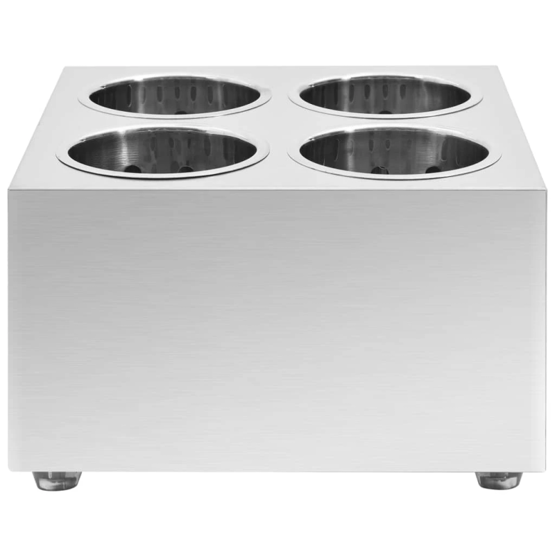 vidaXL galda piederumu turētājs, 4 nodalījumi, kvadrātveida, tērauds