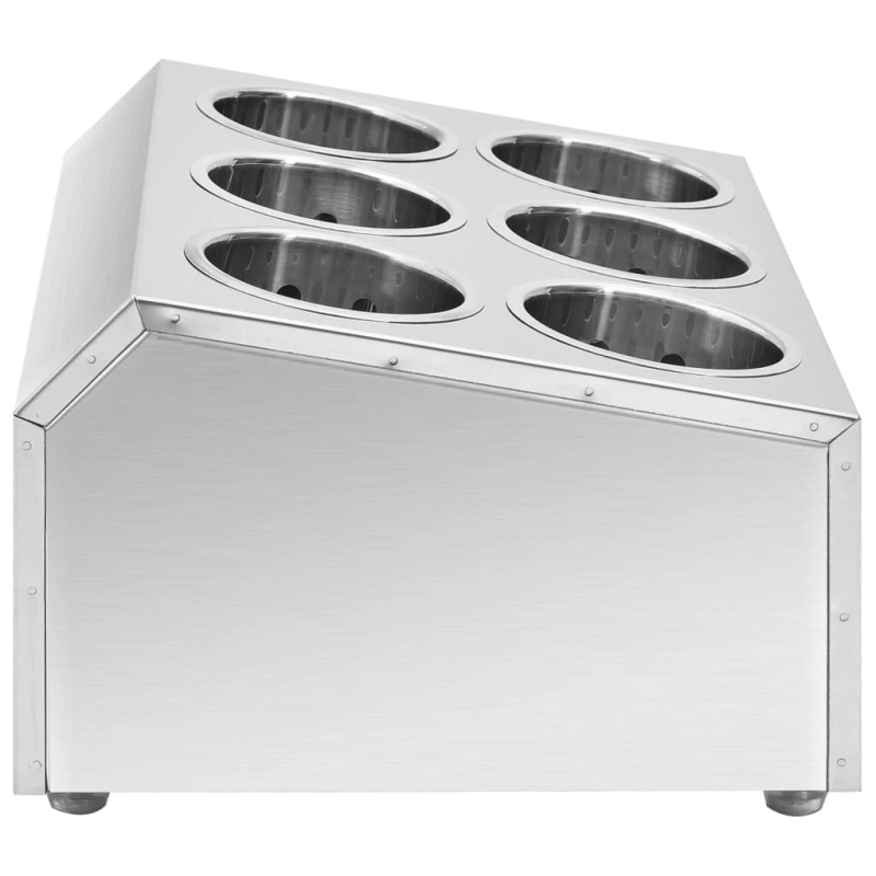 vidaXL galda piederumu turētājs, 6 nodalījumi, kvadrātveida, tērauds