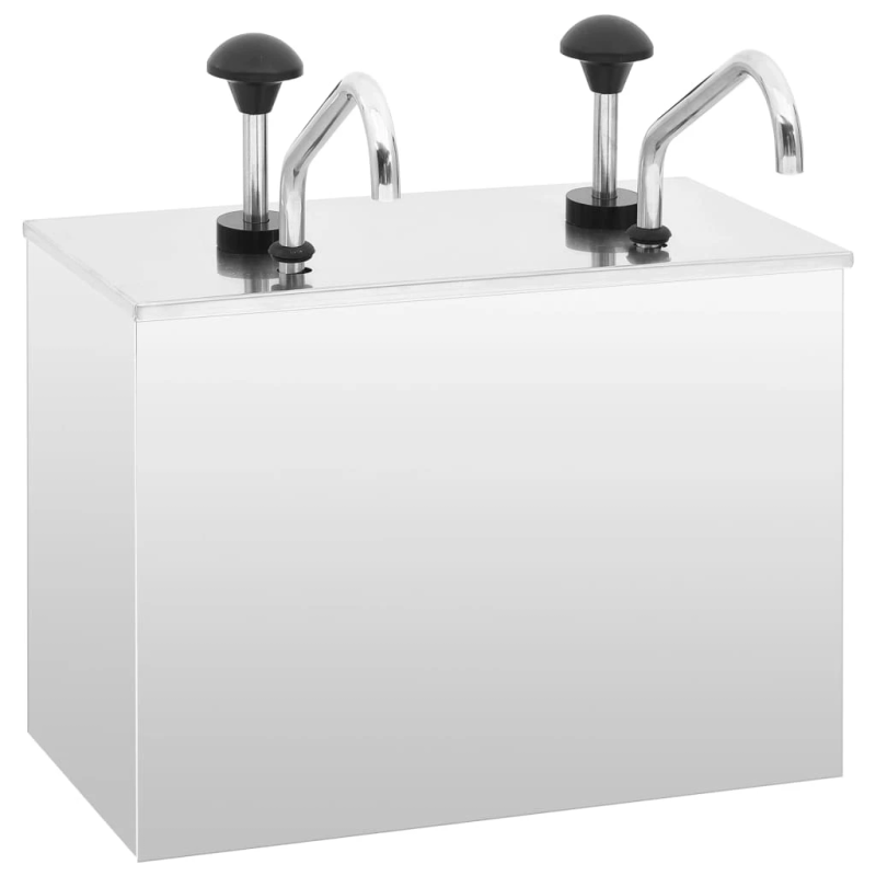 vidaXL mērču dispensers, 2 x 3,5 L, nerūsējošs tērauds
