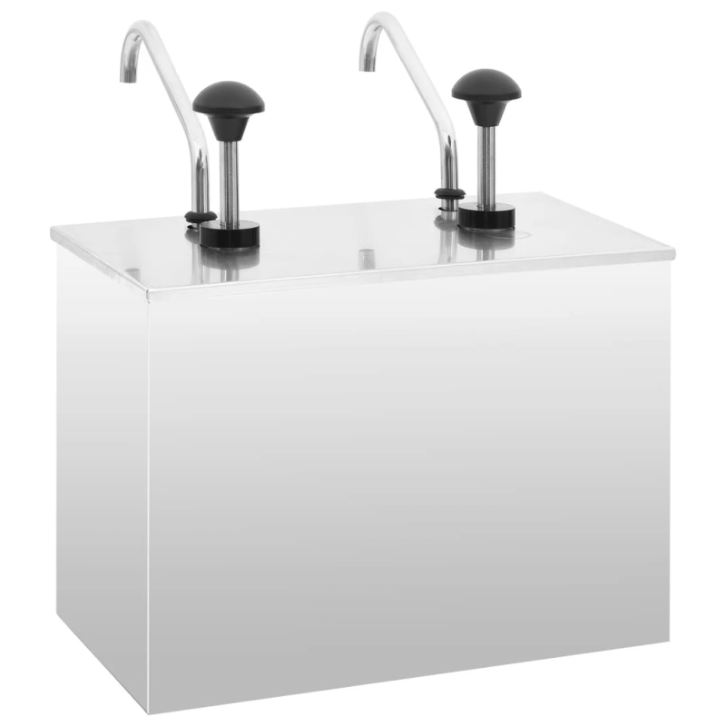 vidaXL mērču dispensers, 2 x 3,5 L, nerūsējošs tērauds