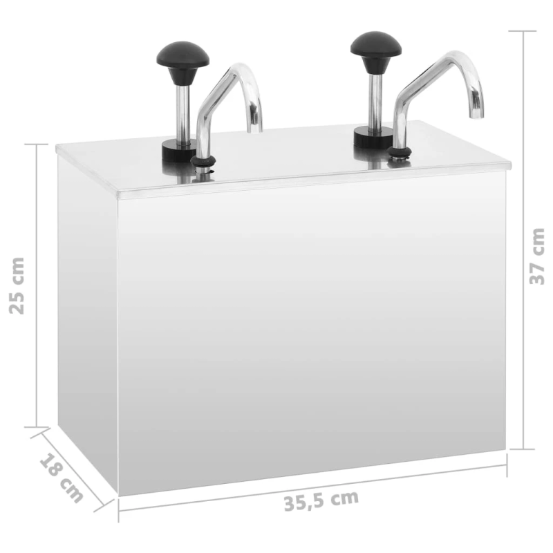 vidaXL mērču dispensers, 2 x 3,5 L, nerūsējošs tērauds