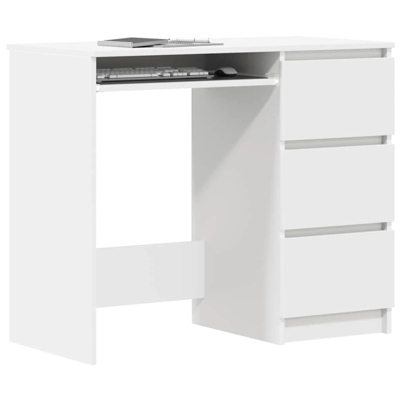 vidaXL rakstāmgalds, balts, 90x45x76 cm, inženierijas koks