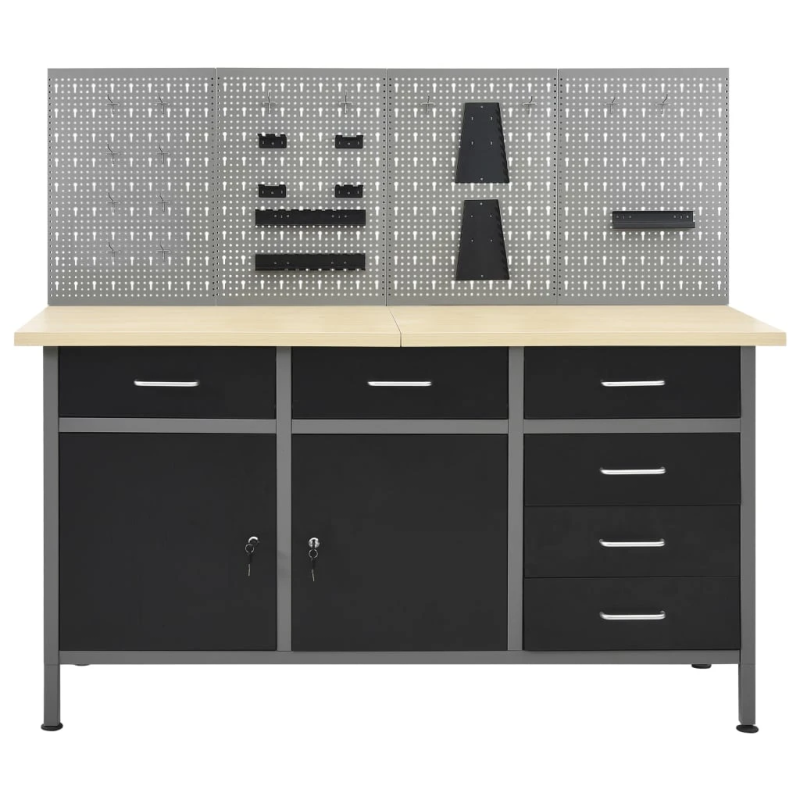 vidaXL darbagalds ar četriem sienas paneļiem