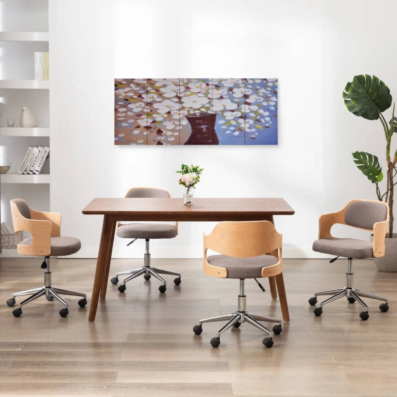 vidaXL sienas gleznu komplekts, ziedi vāzē, krāsaina, 150x60 cm