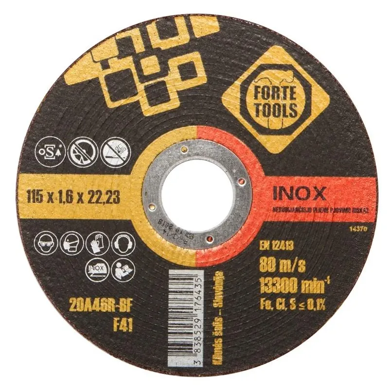 Griešanas disks Forte Tools, 115 mm x 1.6 mm x 22.23 mm