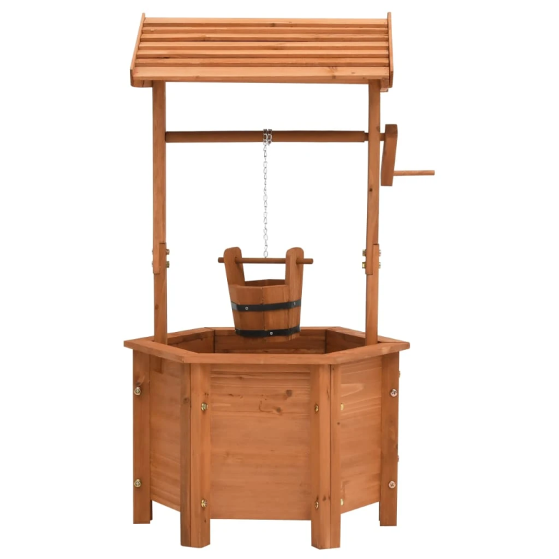 vidaXL dārza puķu kaste akas formā, 40x40x84 cm, egles koks