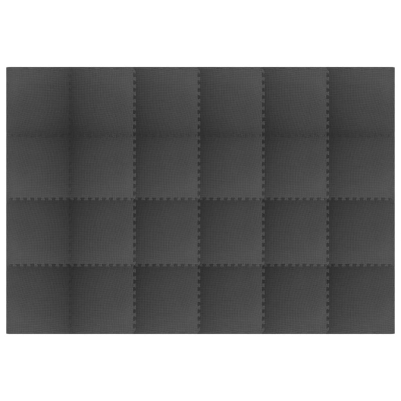 vidaXL grīdas paklājiņi, 24 gab., 8,64 ㎡, EVA putas, melni