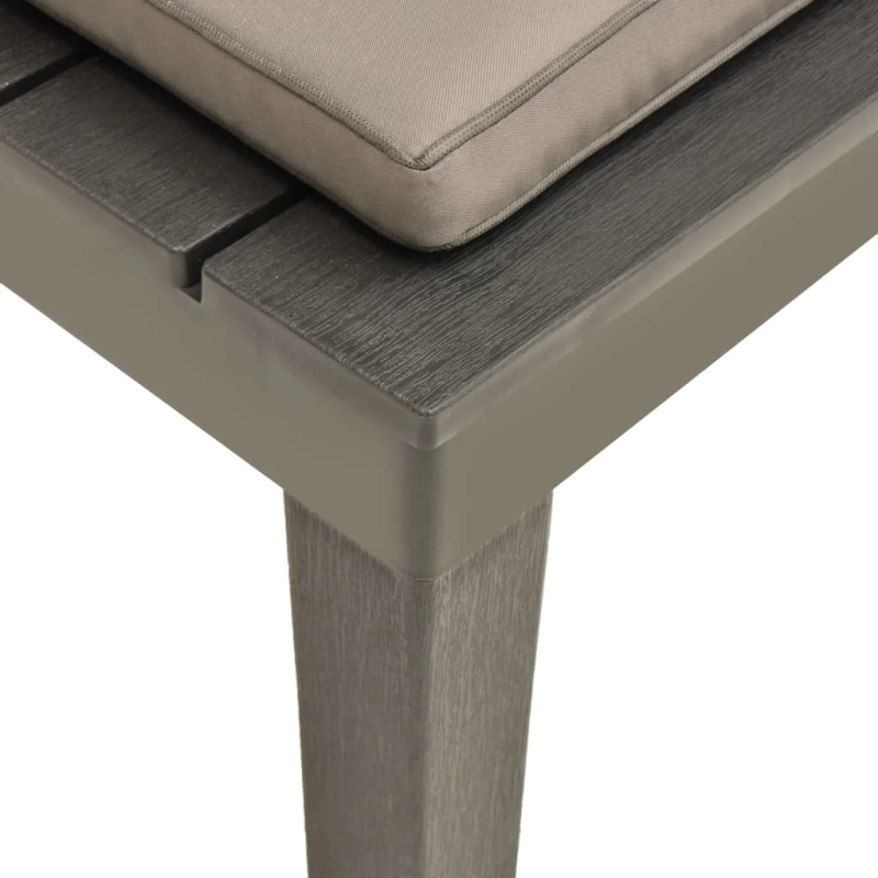 vidaXL dārza atpūtas krēsli ar matračiem, 4 gab., pelēka plastmasa