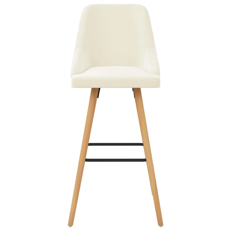 vidaXL bāra krēsli, 2 gab., krēmkrāsas samts