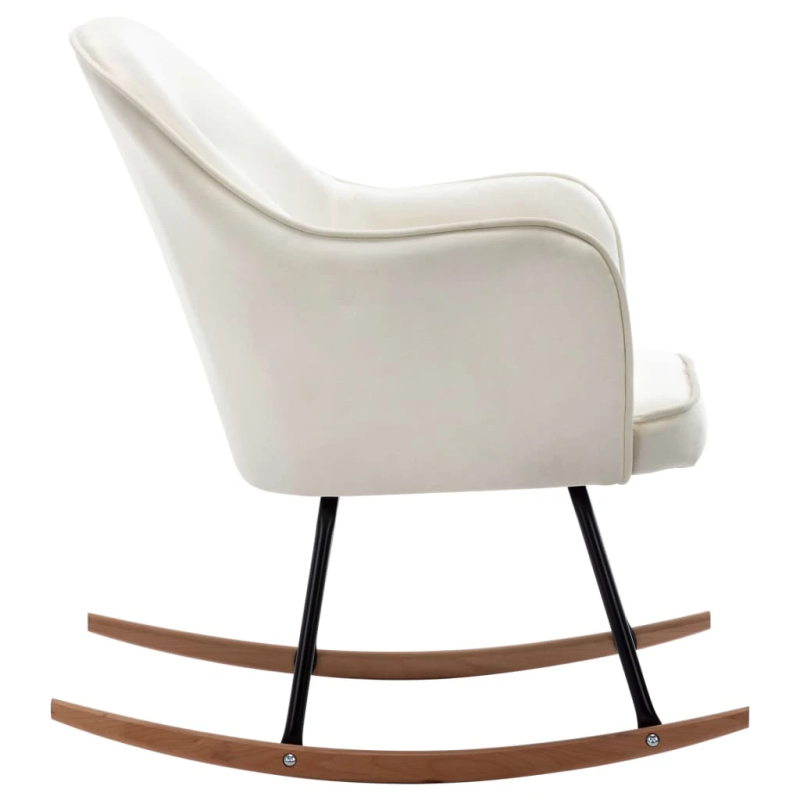 vidaXL šūpuļkrēsls, krēmbalts samts