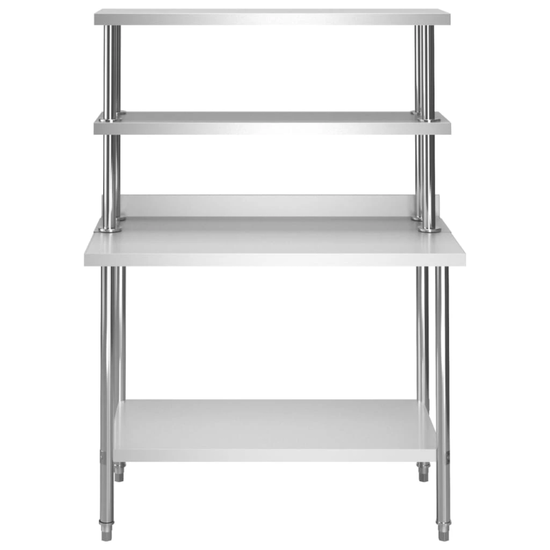 vidaXL virtuves darba galds, 120x60x150 cm, nerūsējošs tērauds