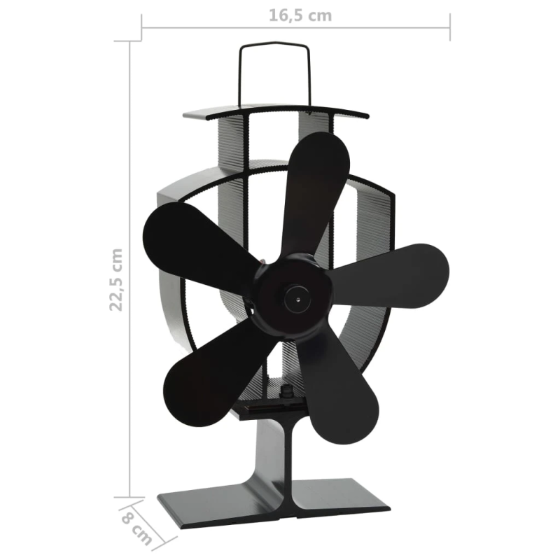 vidaXL karstuma izplūdes ventilators, 5 lāpstiņas, melns