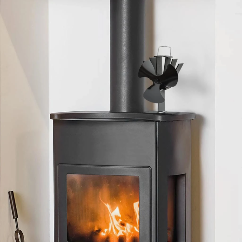 vidaXL karstuma izplūdes ventilators, 3 lāpstiņas, melns